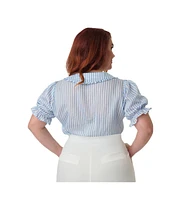 Smak Parlour Plus Size 1960s Puff Sleeve Blouse