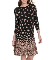 Tommy Hilfiger Women's Jersey Printed Ruffled Shift Dress