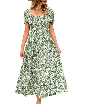 Cupshe Women's Wildflower Cottage Floral Maxi Beach Dress