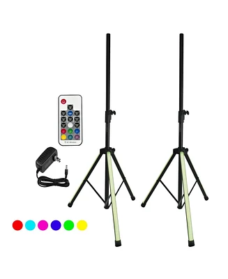 5Core Speaker Stand 2Pcs Tripod w Rgb Lights Adjustable 72 Inch Dj Studio Monitor Stands