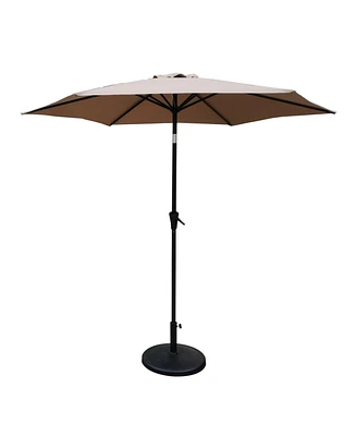 Flynama 8.8 feet Outdoor Aluminum Patio Umbrella, Market Umbrella with 42 pounds Round Resin Umbrella Base