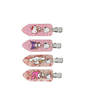 Hello Kitty & Friends 4-Piece No-Crimp Hair Clips Set