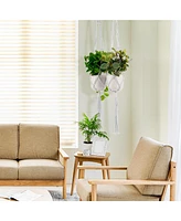 Sorbus Macrame Plant Hanger - for Indoor & Outdoor Hanging Cotton Rope, Home, Patio
