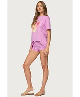 Edikted Women's Fleur Fold Over Shorts