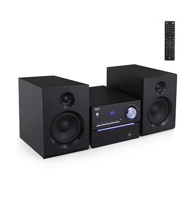 Pyle 3-Piece Wireless Bt Streaming Stereo System with MP3, Usb, Fm Radio, Bass Reflex Speaker, and Remote Control (Black)