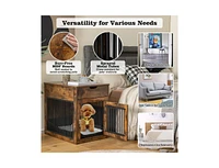 2-In-1 Dog House with Drawer and Wired Wireless Charging