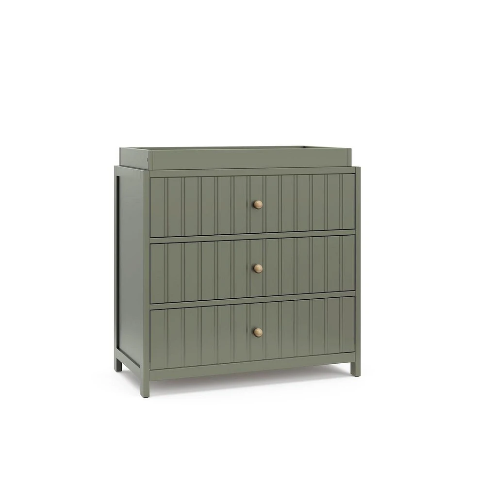 Graco Teddi 3 Drawer Chest with Changing Table Topper (Olive)