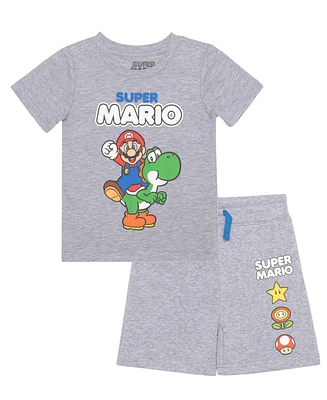 Mario Bros. Toddler Boys 2-Piece Crewneck T-Shirt and Shorts Set