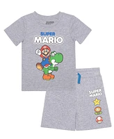 Mario Bros. Toddler Boys 2-Piece Crewneck T-Shirt and Shorts Set