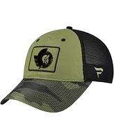 Fanatics Men's Olive Ottawa Senators Military Appreciation Trucker Adjustable Hat
