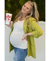 Pinkblush Maternity White Basic Short Sleeve Fitted Top