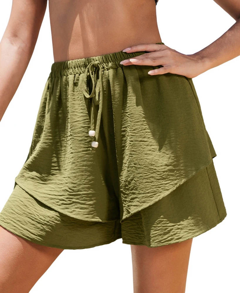 Cupshe Women's Petal Breeze Green Shorts