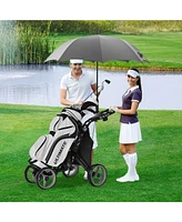 4 Wheel Golf Push Pull Cart with Foot Brake