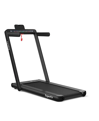 2.25 Hp 2-in-1 Folding Walking Pad Treadmill with Dual Display and App Control