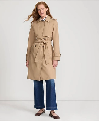 Lands' End Women's Squall Waterproof Modern Trench Raincoat