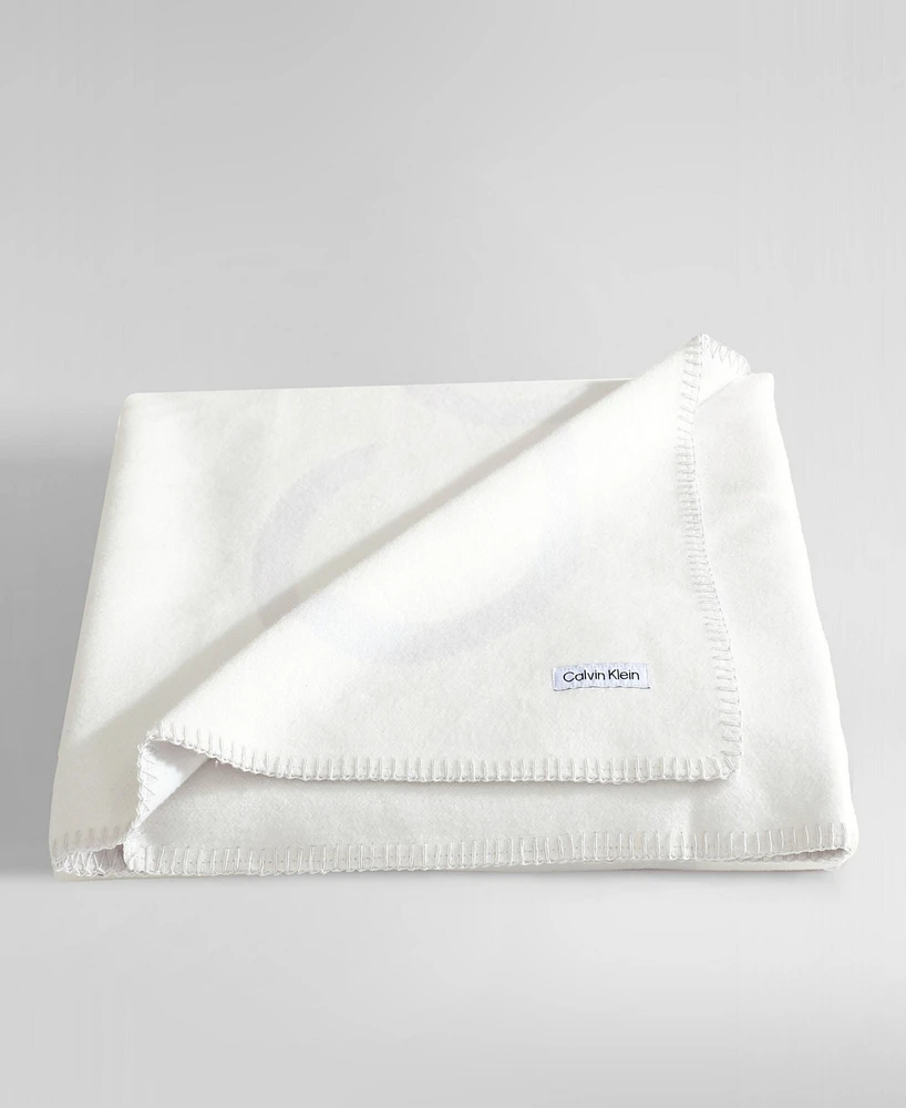Calvin Klein Logo Reversible Throw, 50" x 70"