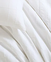 Calvin Klein Solid Puckered Grid 3-Pc. Duvet Cover Set