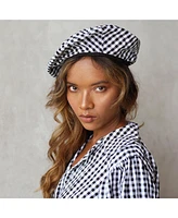 Simone Gingham Beret Hat In