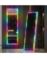 Vlsrka Full-Length Mirror with Adjustable Rgb Lighting