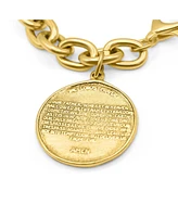 Bowood Lane 12k Gold Plated Bracelet Chain with Lord's Prayer Charm