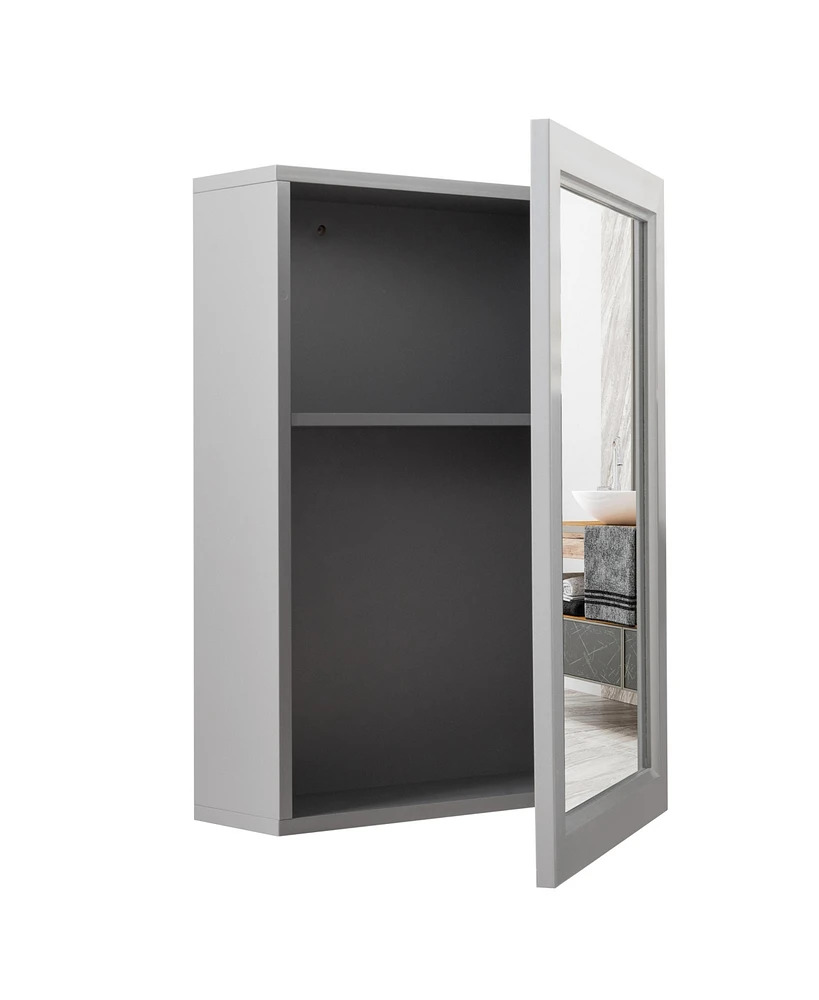 Volenca Mirrored Bathroom Medicine Cabinet with Single Door and Adjustable Shelf