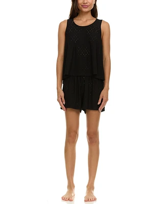 Flora by Nikrooz Women's Dulce Eyelet Knit Pajama Set