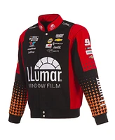 Jh Design Men's Black/Red Chase Elliott Llumar Full-Snap Twill Uniform Jacket