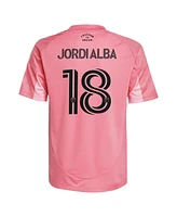 Adidas Big Boys and Girls Jordi Alba Light Pink Inter Miami Cf 2025 Euforia Replica Player Jersey