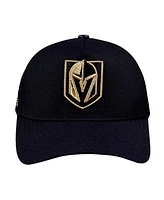 Pro Standard Men's Black Vegas Golden Knights Metallic Logo Pinch Front Adjustable Hat