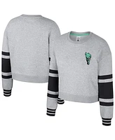 Stadium Essentials Men's and Women's  Heather Gray New York Liberty Cropped Pullover Sweatshirt