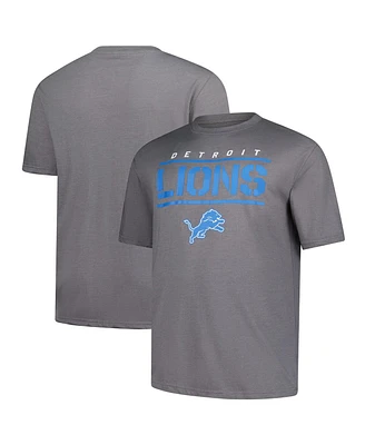 Fanatics Men's Heather Gray Detroit Lions Big Tall Top Notch T-Shirt