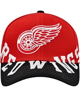 Mitchell & Ness Men's Red/Black Detroit Red Wings Underarch Two-Tone Pro Crown Snapback Hat