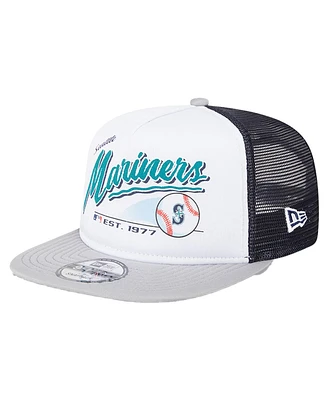 New Era Big Boys and Girls White Seattle Mariners Retro 9FIFTY Snapback Hat