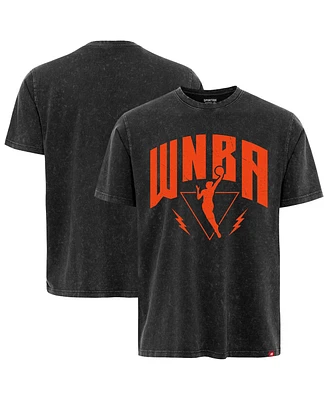 Sportiqe Men's and Women's Black Wnba Rock Roll Collection Angus Mineral Wash Premium T-Shirt