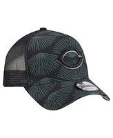 New Era Men's Black Cincinnati Reds 9FORTY A-Frame Trucker Adjustable Hat