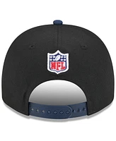 New Era Big Boys and Girls Black/College Navy Seattle Seahawks 2025 Nfl Draft A-Frame 9FIFTY Snapback Hat