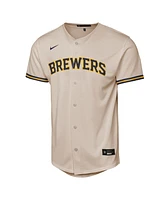 Nike Big Boys and Girls Rhys Hoskins Cream Milwaukee Brewers Home Replica Player Jersey