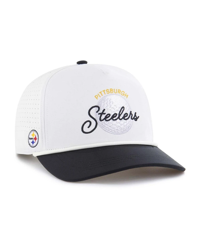 '47 Brand Men's White/Black Pittsburgh Steelers Gimmie Golf Hitch Rope Adjustable Hat