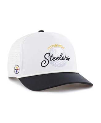 '47 Brand Men's White/Black Pittsburgh Steelers Gimmie Golf Hitch Rope Adjustable Hat