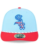 New Era Men's Light Blue/Red Chicago White Sox 2025 Fourth of July Low Profile 59FIFTY Fitted Hat