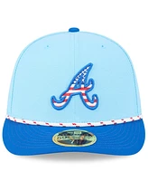 New Era Men's Light Blue/Blue Atlanta Braves 2025 Fourth of July Low Profile 59FIFTY Fitted Hat