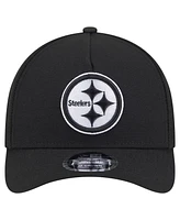 New Era Men's Black Pittsburgh Steelers Team Collection 9FORTY M-Crown A-Frame Adjustable Hat