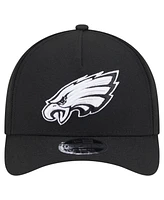 New Era Men's Black Philadelphia Eagles Team Collection 9FORTY M-Crown A-Frame Adjustable Hat