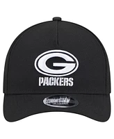 New Era Men's Black Green Bay Packers Team Collection 9FORTY M-Crown A-Frame Adjustable Hat