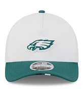 New Era Men's White/Midnight Green Philadelphia Eagles 2025 Nfl Training Camp A-Frame 9FORTY Adjustable Hat