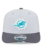 New Era Men's Gray/Graphite Miami Dolphins 2025 Nfl Training Camp 9SEVENTY Adjustable Hat
