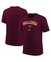 Nike Big Boys and Girls Burgundy Washington Commanders Sideline Velocity Performance T-Shirt