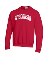 Champion Men's Red Wisconsin Badgers Basic Arch Fleece Pullover Sweatshirt