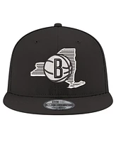 New Era Men's Black Brooklyn Nets State Pride 9FIFTY Snapback Hat