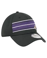 New Era Men's Black Baltimore Ravens Stripes 39THIRTY Flex Hat